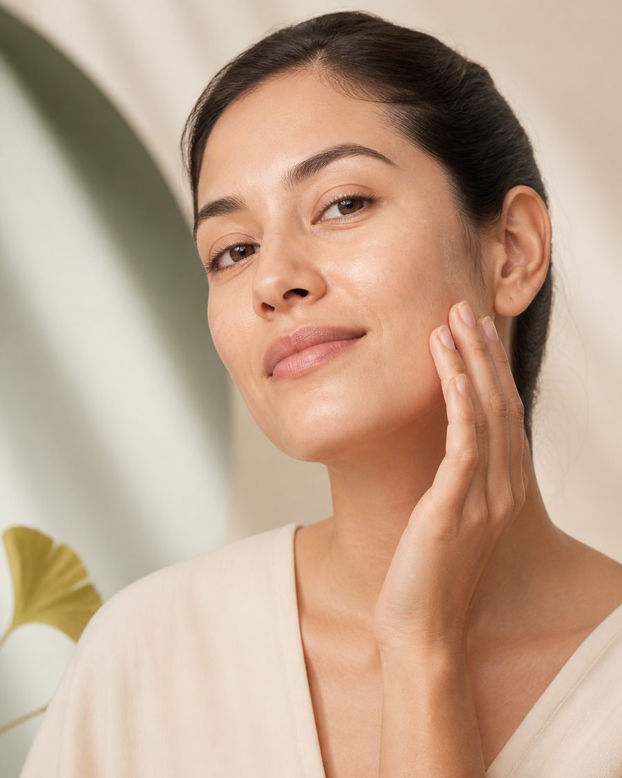 Mujer con piel saludable y luminosa